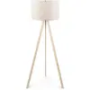 Lampadaire - MENZZO - Tympanum - Trépied - Bois Blanc - 140 cm - E27