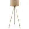 MENZZO Lampadaire Tympanum trépied Bois Chêne et Beige