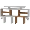 Hanah Home Meuble TV et 2 tables gigognes Tango Blanc et Chêne