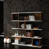 Wooden Art - Bibliothèque Wind blanc/bois - 120x19.5x129 cm T.U