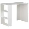 Toilinux - Bureau avec 3 niches de rangement - Blanc