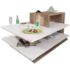 DECORATIE Table basse design scandinave Venüs - L. 85 x H. 43 cm - Marron noix TU