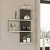 Wooden Art - Etagère murale Cambel blanc/anthracite -  64x96x19 cm T.U