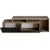 CALICOSY Meuble TV 2 portes décor noyer et noir - L149,8 cm - 149,8 cm X 35,3 cm X 42,9 cm - NEXERA