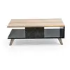 MENZZO Table basse Delectatio Bois Chêne et Effet Marbre Noir