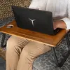 Wooden Art - Support pour ordinateur portable Laptop noyer/noir - 60x4...