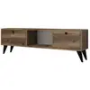 Meuble TV contemporain 138cm 2 portes Alitra Bois foncé