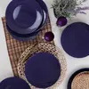 Mioli - 6 Assiettes plates en Céramique violettes - D.25 cm T.U