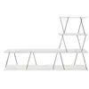 MENZZO Meuble TV en L montants ultra fins Filumis 150cm Panneau Bois Métal Blanc Noir