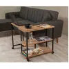 Woody Fashion MENZZO Table d'appointe modulable Sarra Bois clair et Métal Noir