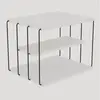 MENZZO Table de chevet 3 étagères Gersis 50cm Blanc et Métal Noir