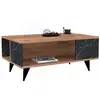 MENZZO Table basse Bianca L90xP60cm Bois et Effet marbre Noir
