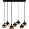 KOBO Living Suspension - MENZZO - Lectio - 7 lampes - Métal Noir - Or rose - 88cm