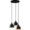 Opviq Cotecosy - Suspension 3 ampoules échelle Gakula Métal martelé Noir