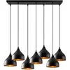 Opviq Suspension 7 ampoules échelle gakula métal martelé noir Gakula