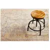 WECON HOME Tapis vintage bohème à poils ras et franges gris jaune 190x130