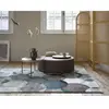 Esprit Tapis motif cercles vintage vert/gris pour salon, chambre 290x200