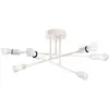 Opviq Plafonnier Flower 177, blanc crème, métal, à 6 lampes