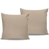 SWEET HOME En Vogue - 2 Taies d'oreiller en satin de coton beiges 60x60 cm