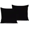 En Vogue - 2 Taies d'oreiller en satin de coton noires 60x60 cm