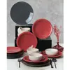 Mioli - Service de table en céramique noir/rouge/blanc- 18 pièces T.U
