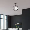 Opviq Plafonnier GMN-000013 noir Abat-jour en verre à 1 lampe