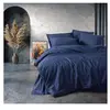 En Vogue - Parure housse de couette Plain bleu foncé 240x220 cm