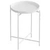 MENZZO Table basse ronde style industriel Amula D46cm Métal Blanc