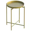 MENZZO Table basse ronde style industriel Amula D46cm Métal Or
