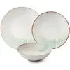 HERMIA Mioli - Service de table en Porcelaine crème/vert- 24 pièces T.U
