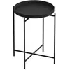 MENZZO Table basse ronde style industriel amula d46cm métal noir