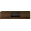 MENZZO Meuble Tv 2 portes basculantes Kouna L180cm Bois foncé et Anthracite