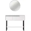 MENZZO Console style industriel avec miroir Evelis Blanc