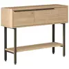 MENZZO Console style industriel avec miroir Evelis Bois clair et Anthracite