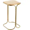 MENZZO Table basse Hazan 30x30cm Bois clair et Métal Or