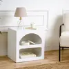 MENZZO Table de chevet style contemporain antareso l50xh50cm blanc Antareso