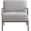 MENZZO Fauteuil Kamily Métal Noir et Tissu bouclette Gris