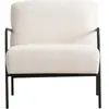 MENZZO Fauteuil Kamily Métal Noir et Tissu bouclette Blanc