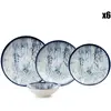 Hermia Concept - Service de table en Porcelaine bleu - 24 pièces T.U