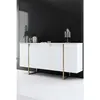 MENZZO Calicosy - Buffet 4 portes avec étagères L160 cm - LUXE - Blanc/ Or TU