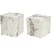 NAIDA Lot de 2 tables d'appoint moderne fariz effet marbre blanc Fariz