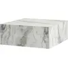 MENZZO Table basse carrée style contemporain Freezia L90cm Effet marbre Blanc