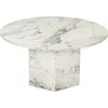 MENZZO Table basse ronde style contemporain Zinnia D80cm Effet marbre Blanc