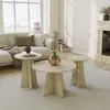 Homitis - Ensemble de 3 tables basse Champignon beige clair - 60x40x60...