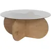 - Table basse ronde en verre Aeris chêne, verre fumé