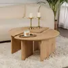 CALICOSY Lot de 2 tables basses  - 90 cm X 90 cm X 41 cm -  Coloris Chêne - MOIRA