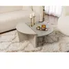 CALICOSY Lot de 2 tables basse L90 cm - 90 cm X 90 cm X 35 cm - ORION - Vert céladon et greige