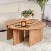 CALICOSY Lot de 2 tables basses L90 cm - Effet Pin atlantique