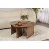 CALICOSY Lot de 2 tables basses L90 cm - 90 cm X 90 cm X 41 cm - MOIRA - Noyer