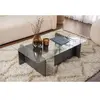 Hanah Home Table basse en verre et aggloméré flavio anthracite